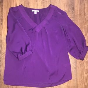 Banana Republic royal purple silk blouse